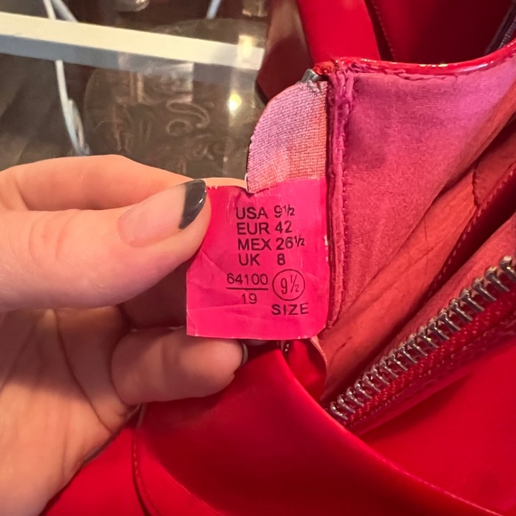 Candy Apple Red Peep-Toe Ankle booties - Picture 6 of 7